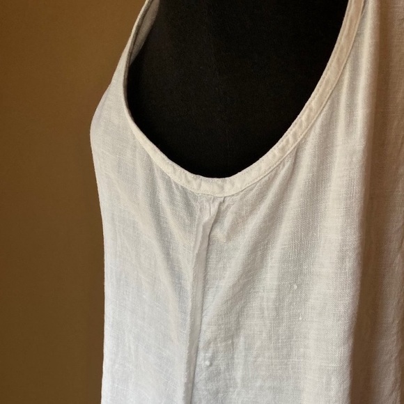 Eileen Fisher White Linen Midi A-line Tank Dress. - Picture 9 of 11
